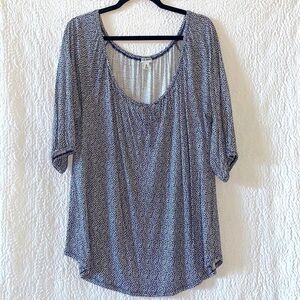 Old Navy Peasant Floral Print 3/4 Sleeve Top